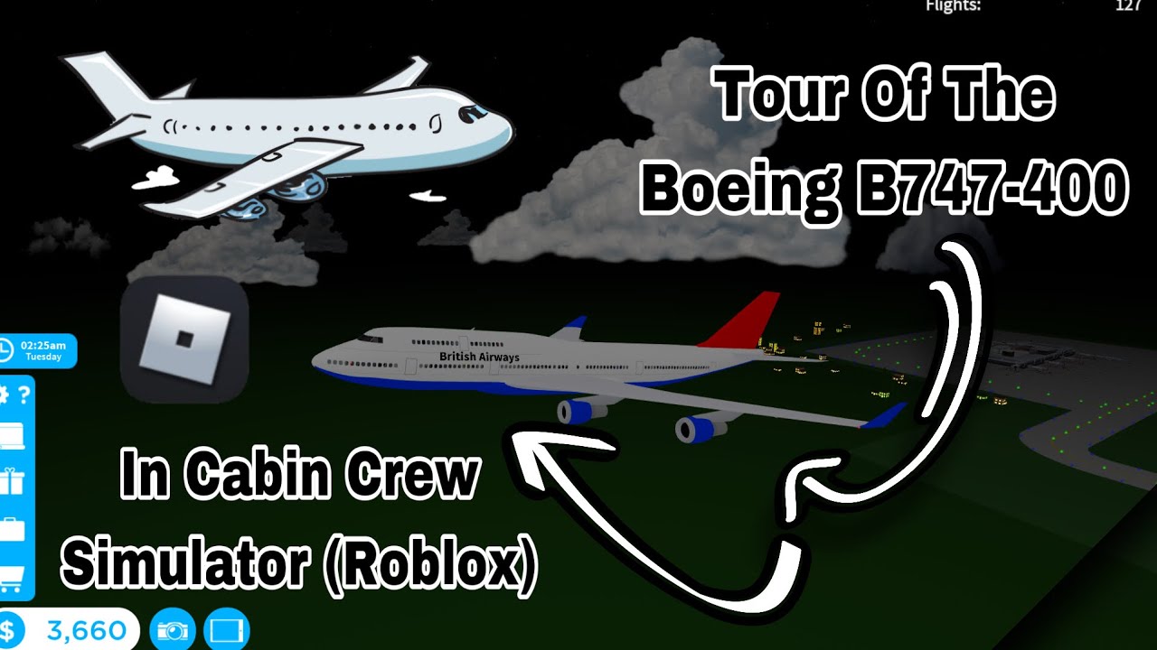 Экскурсия по B747-400 в симуляторе бортпроводников (Roblox)