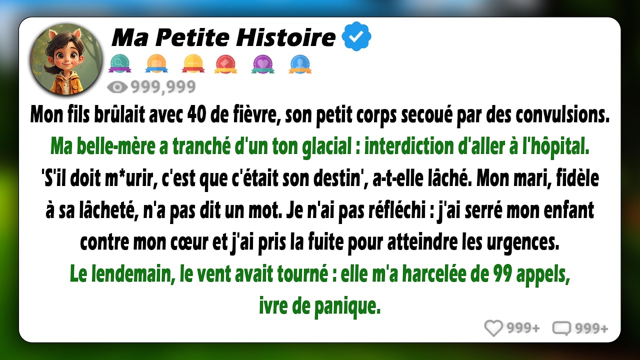 Mon fils avait une forte fi&egrave;vre de 40 degr&eacute;s et faisait des convulsions, pourtant ma belle-m&egrave;re a