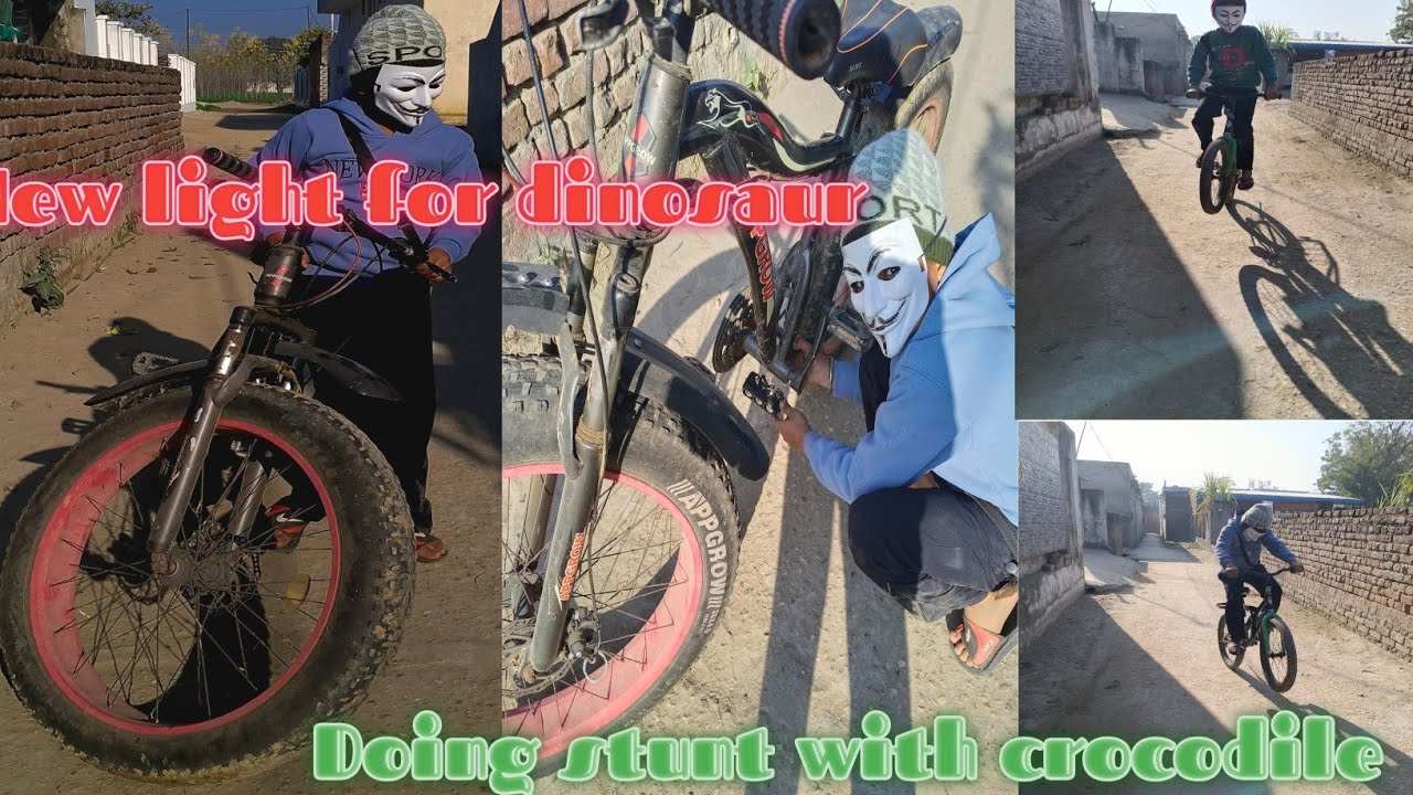 Doing stunt with crocodile and new light for dinosaur 