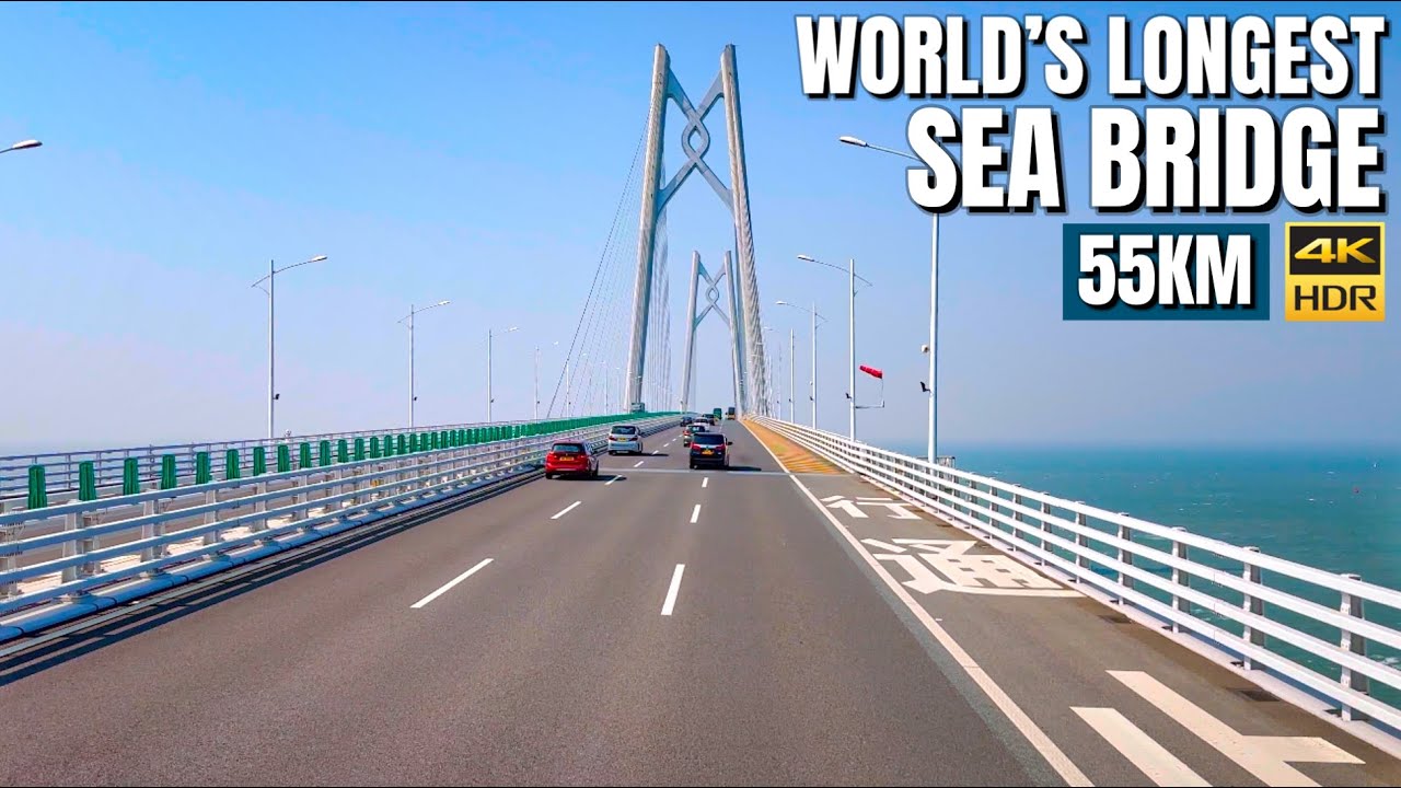 Crossing the World's Longest Sea Bridge! Hong Kong-Zhuhai-Macao Bridge【4K HDR】