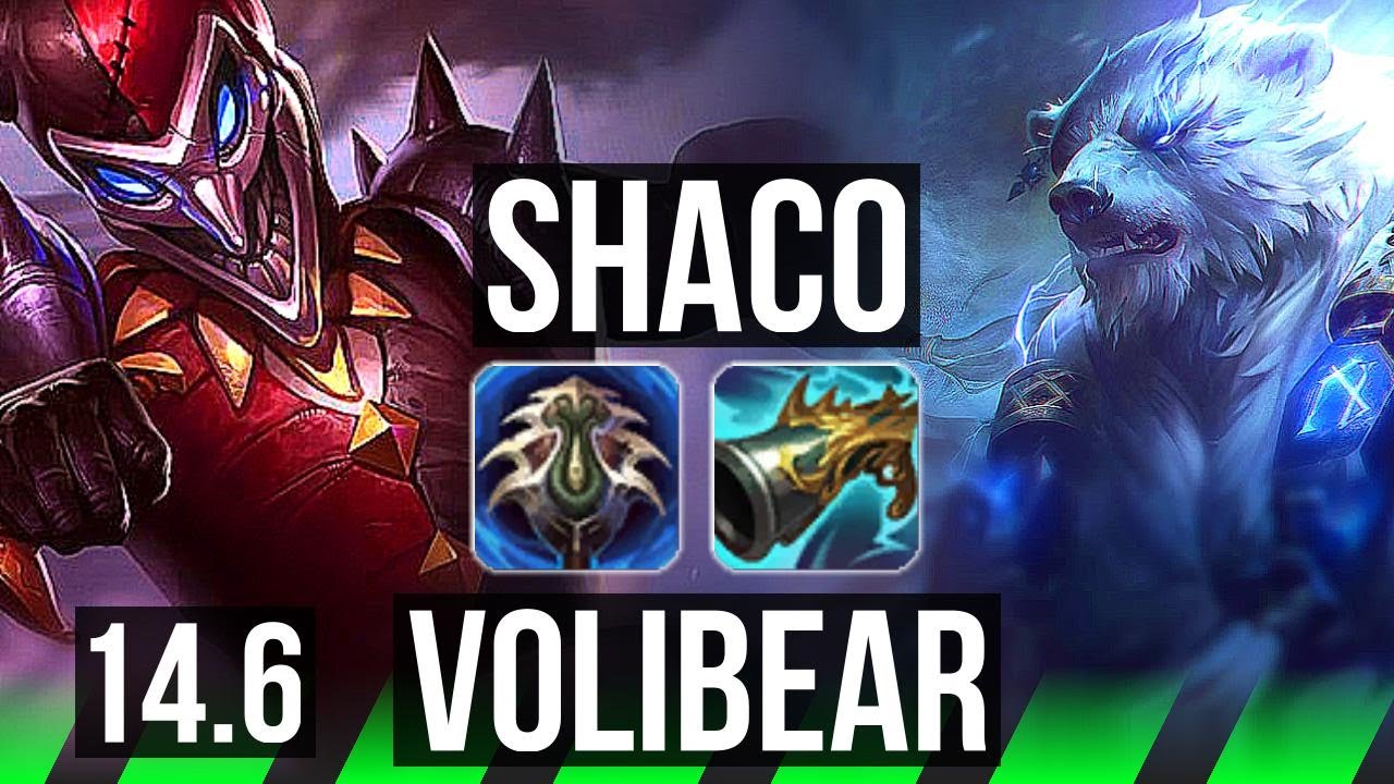 SHACO vs VOLIBEAR (JNG) | 19/1/8, Legendary, 66% winrate, Rank 14 Shaco | NA Grandmaster | 14.6
