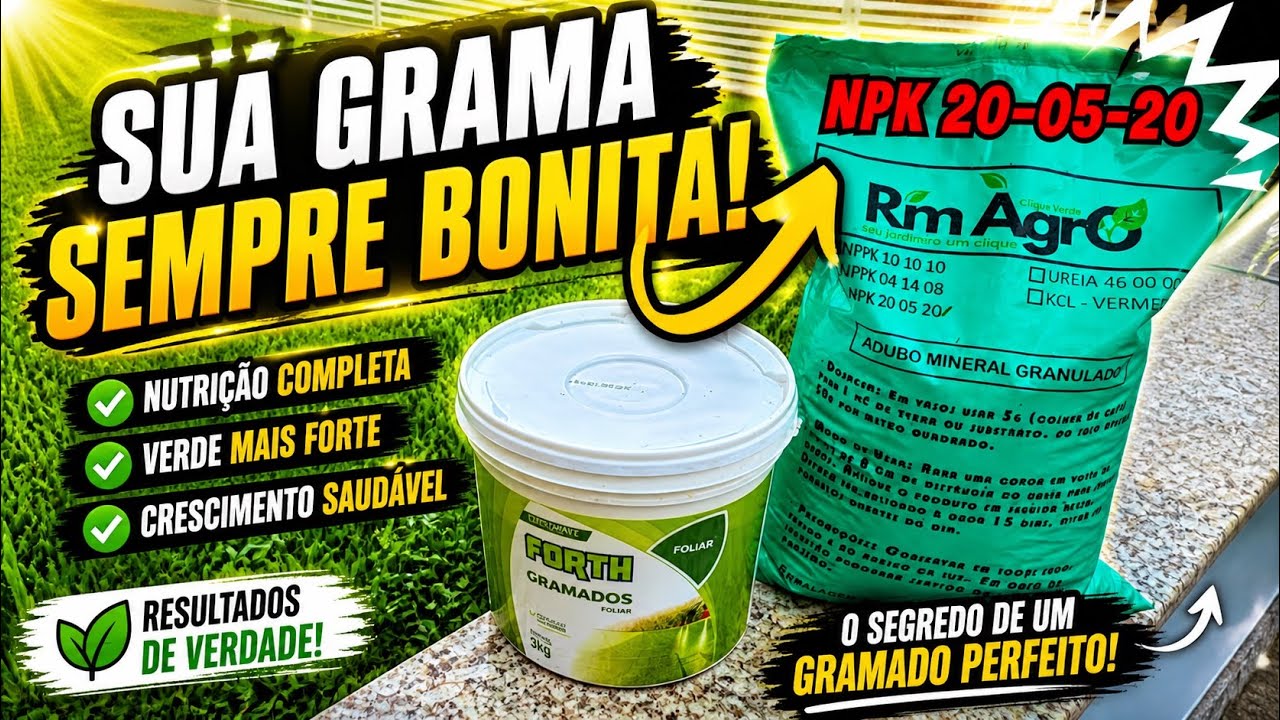 NPK 20-05-20: ADUBAÇÃO COMPLETA PARA UM GRAMADO VERDE EM POUCOS DIAS!