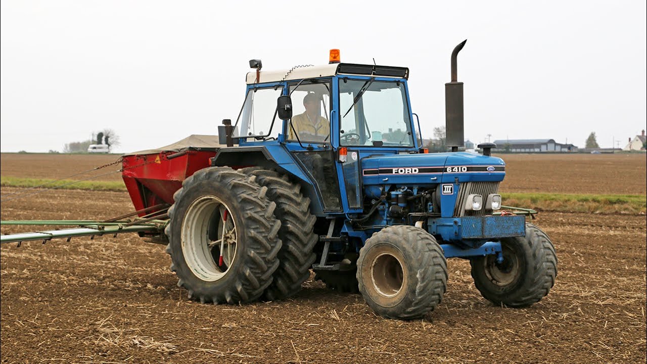Классический Ford 6410 III 1991 года (кабина AP) с двойными колесами Bettinson, разбрасывателем A...