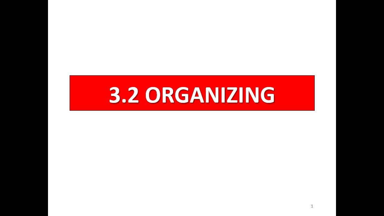 CHURCH MANAGEMENT: 3.2 Organizing