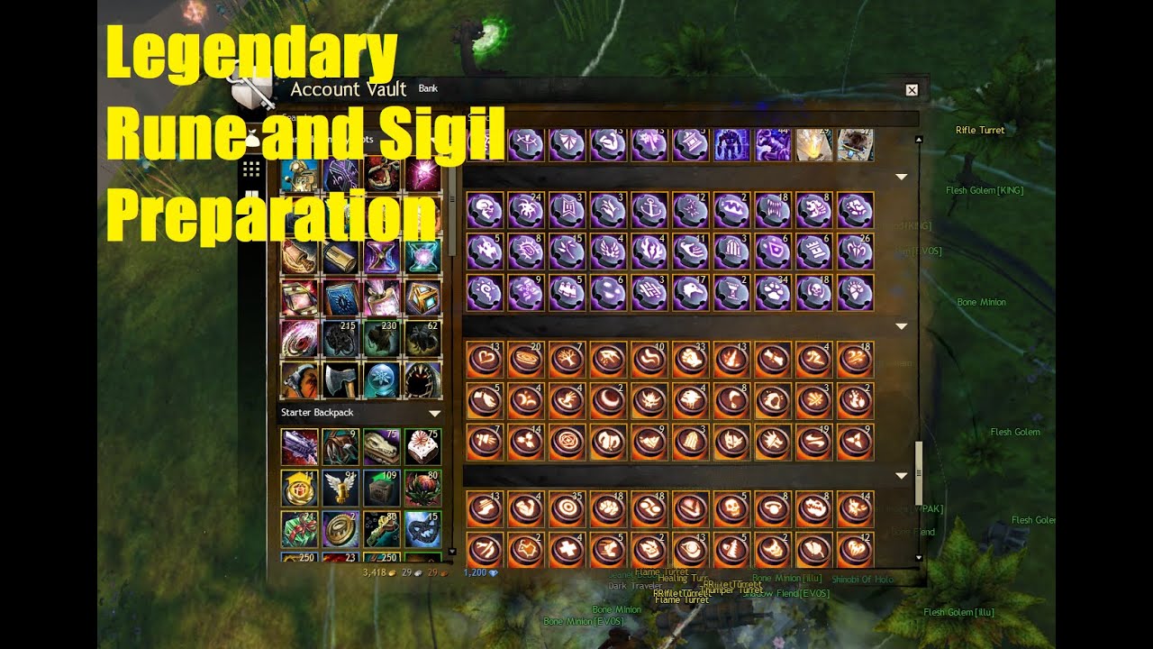 Guild Wars 2 - Legendary Sigil and Rune Preparation