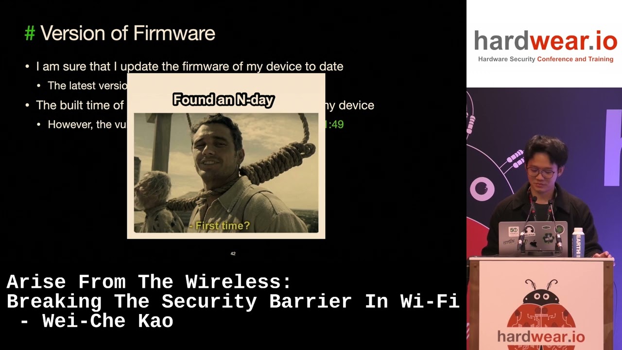 Hardwear.io NL 2025: Arise From The Wireless: Breaking The Security Barrier In Wi-Fi - Wei-Che Kao