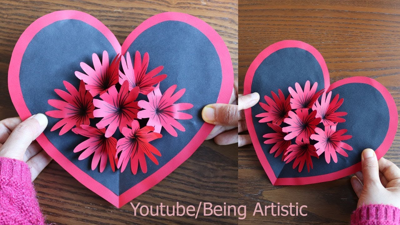 DIY Flower Pop up Card -Paper Crafts-Handmade Craft