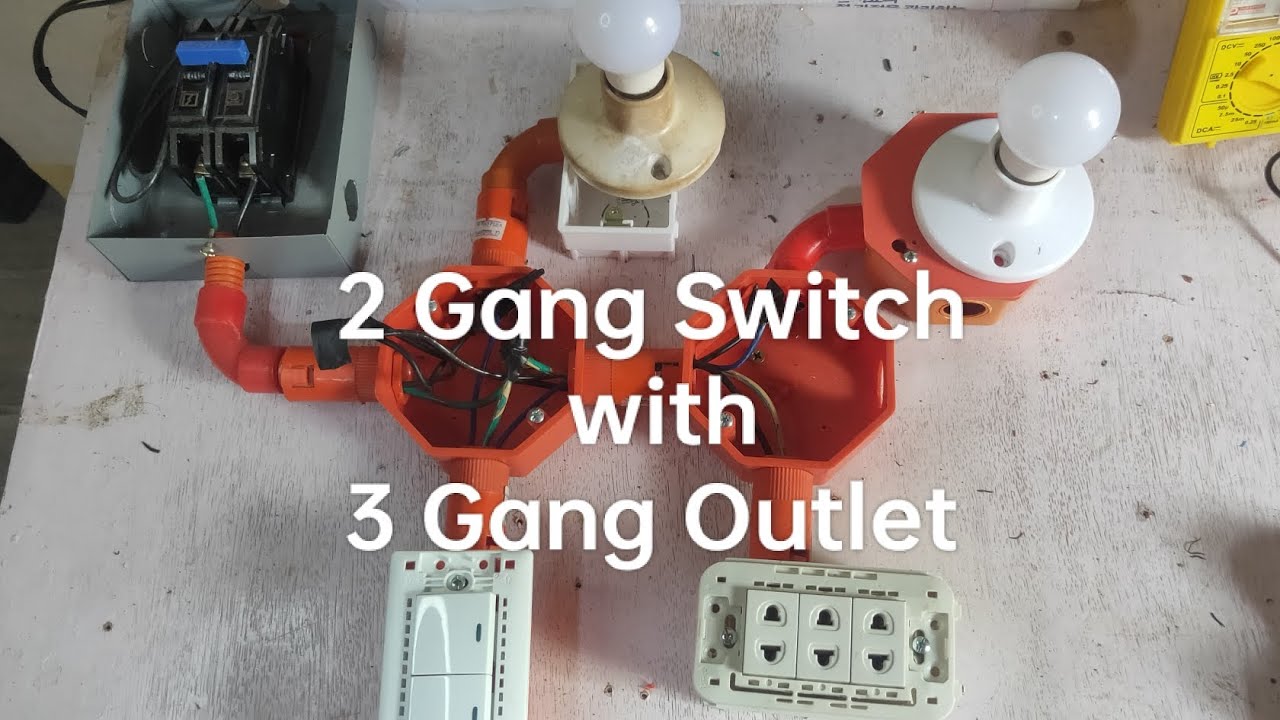 2 Gang Switch with 3 Gang Outlet Wiring Tutorial