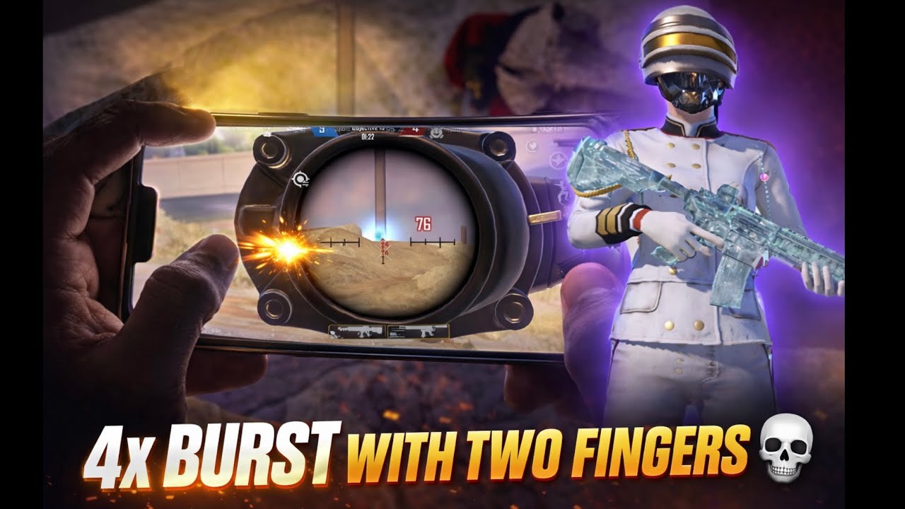 4x scope Burst Battle 💥 | Two Fingers Only Pubg mobile 
