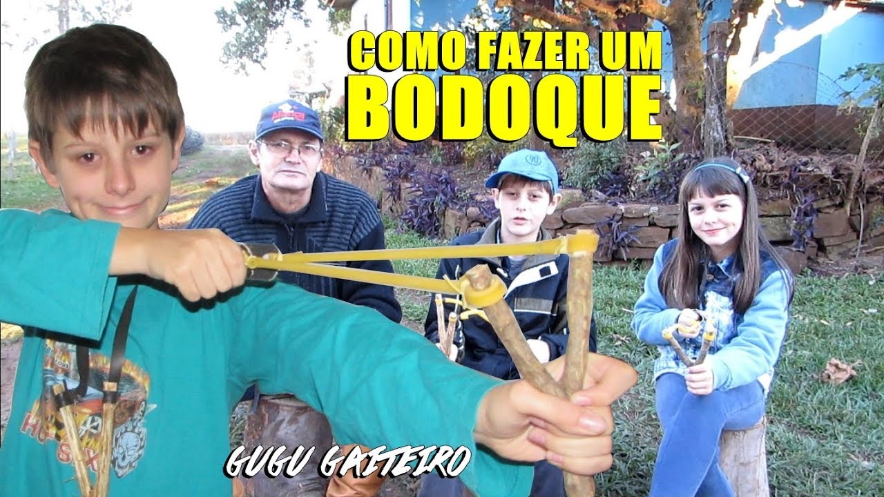 Gugu Gaiteiro - Como fazer um Bodoque (estilingue, atiradeira)