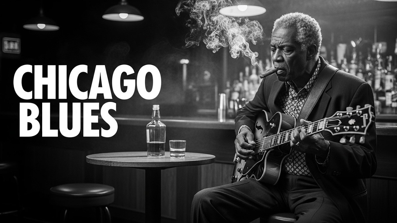 Chicago Blues Music 🎸 Smoky Bar Blues Music  Relaxing Electric Guitar Blues & Whiskey Bar Vibes