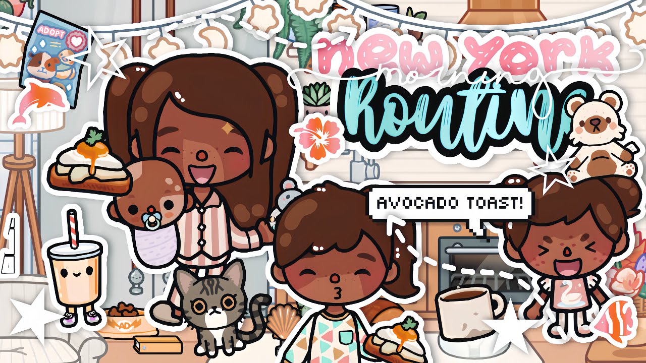 𐙚 ‧₊˚ ⋅ *НЬЮ-ЙОРК* Эстетическая семейная утренняя рутина 🥯💐 *с голосом 🎙️* Семейная ролевая игра ...
