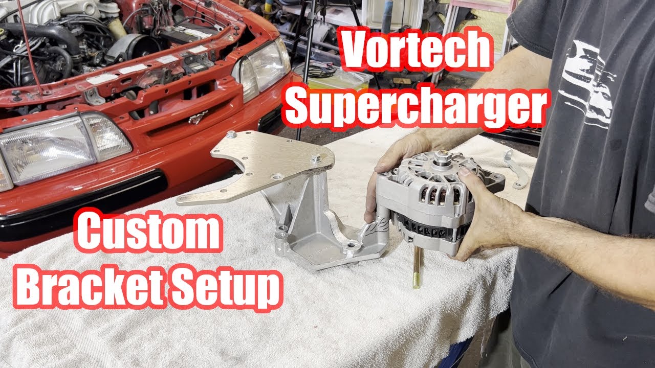 Vortech brackets custom modified new alternator location - daily driven Fox Body boost build part 3