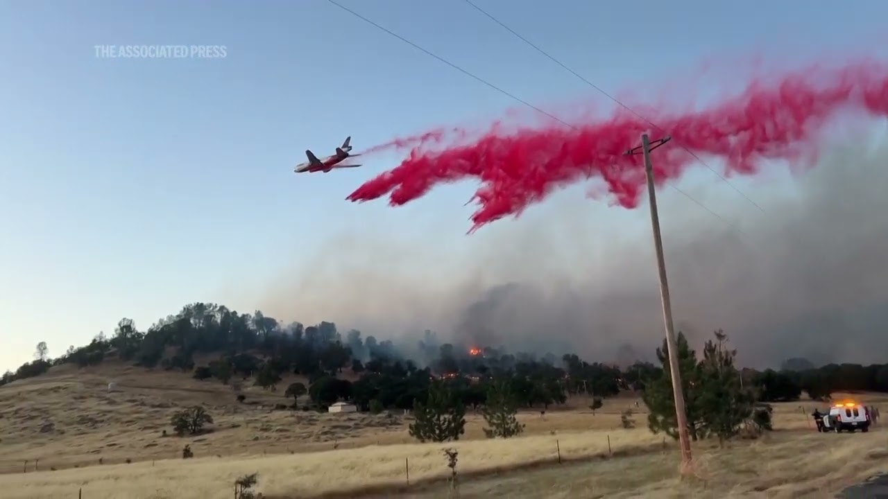 Video shows wildfire burning in northern California