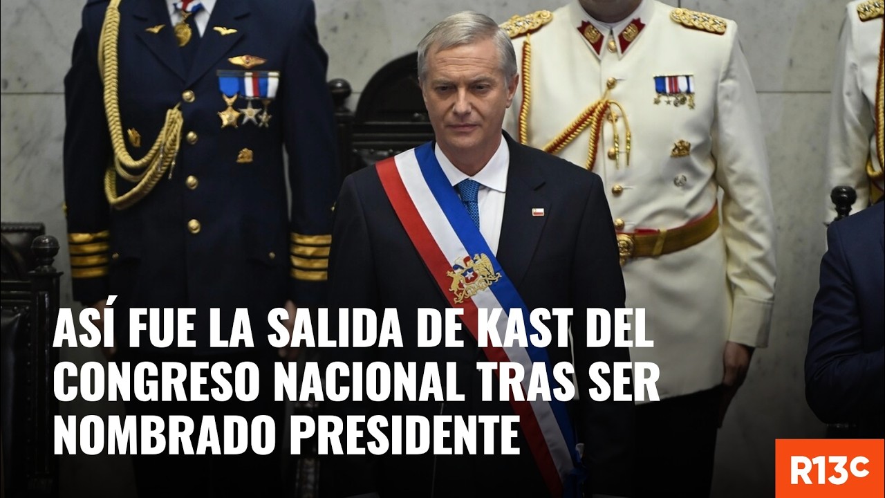 Así fue la salida de Kast del Congreso nacional tras ser nombrado presidente