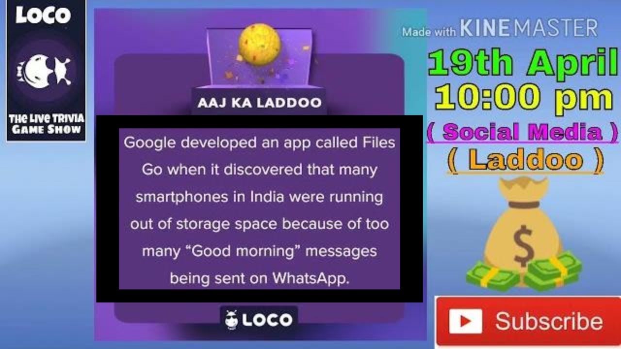 19 April Loco 10:00 pm Aaj ka Raat ka Laddoo (Social Media Laddoo) || &hearts;️Win free lives &hearts;️