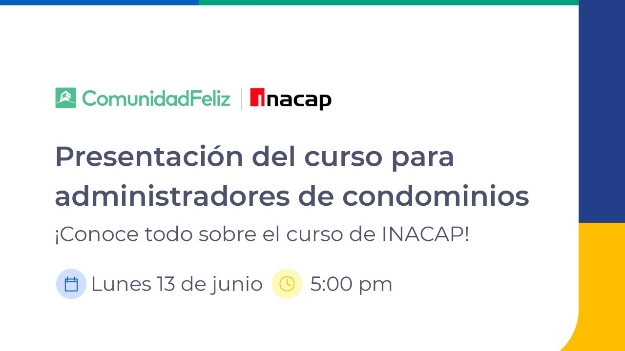 #CharlaOnline | Presentación del curso para administradores de condominios junto a INACAP 06/06/22