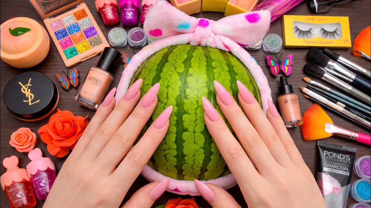 ASMR Makeup on Watermelon (No Talking)#20