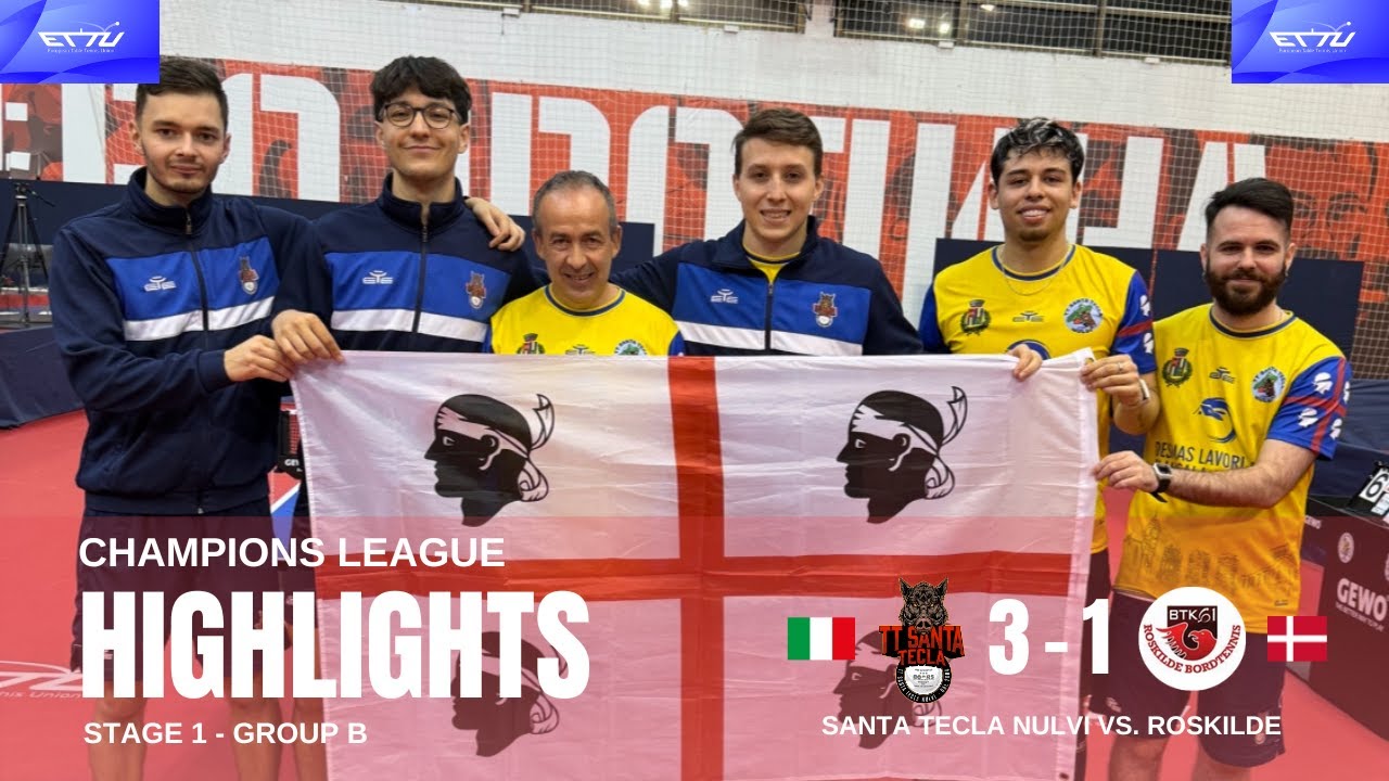 ETTU Champions League: Santa Tecla Nulvi vs. Roskilde 3-1