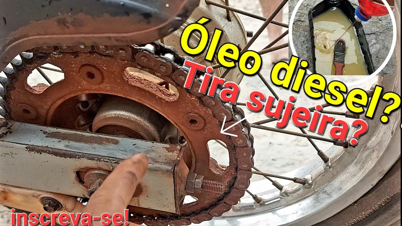 Usei óleo diesel para limpar a corrente da moto e o resultado foi incrivel 😱