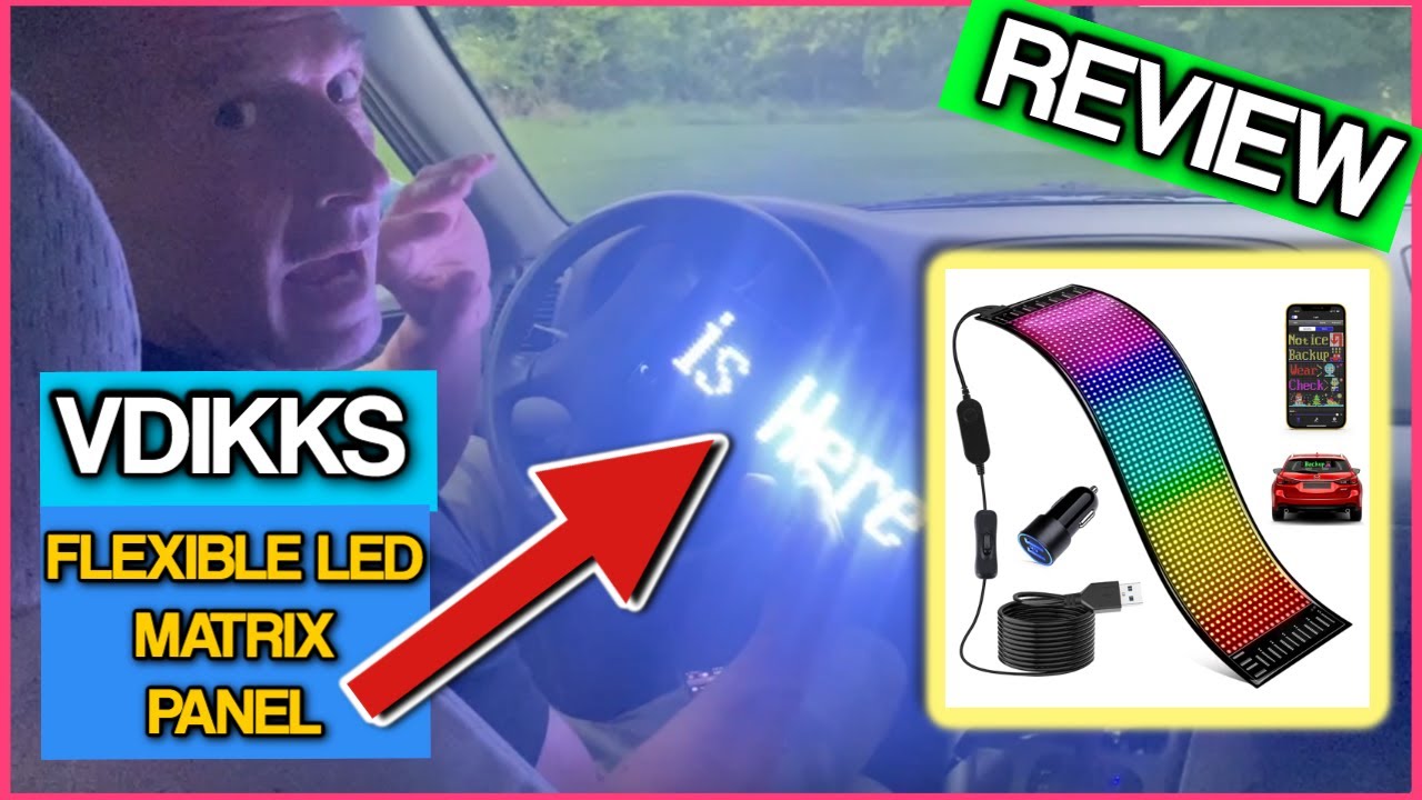 VDIKKS Flexible LED Matrix Panel  14 6x3 6&rdquo; USB 5V LED Car Sign  Panel Pixel Bluetooth Smart APP