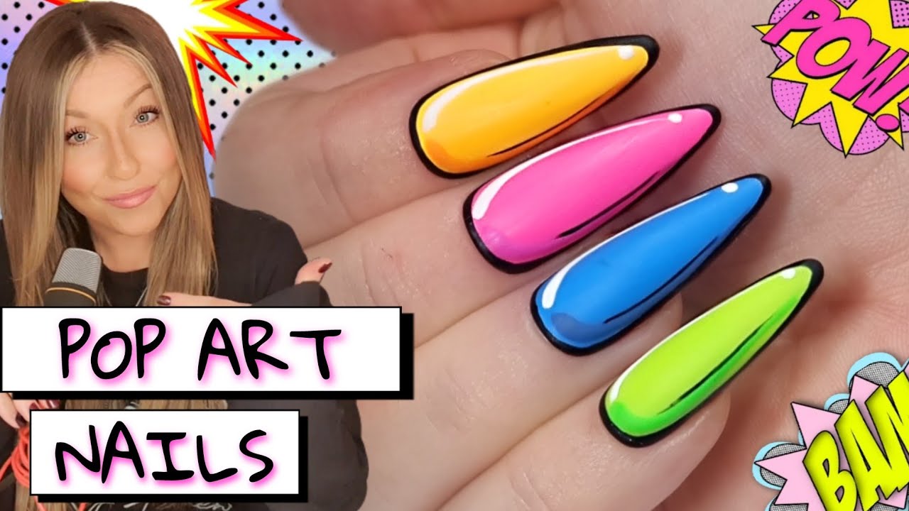 💥 POP ART / Comic book nails | Easy cartoon design | Miss Jo's | How to do the viral nail trend