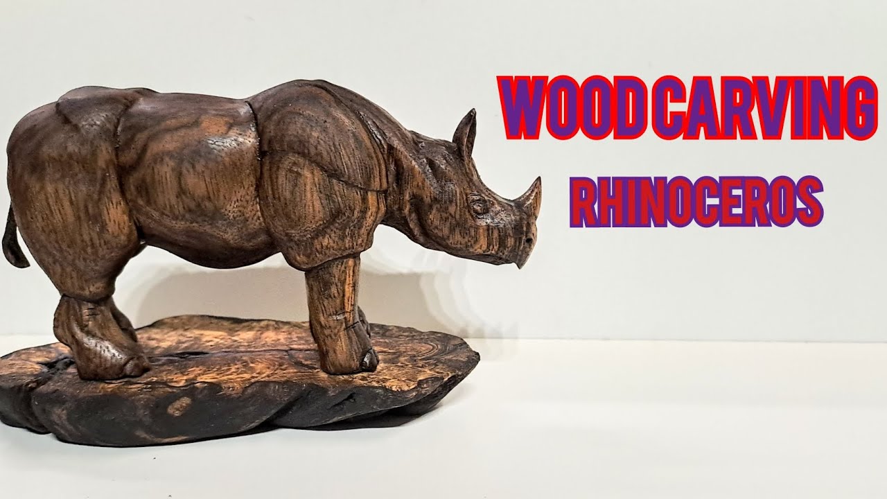 Indian🇮🇳Rhinoceros🦏from black Limba wood
