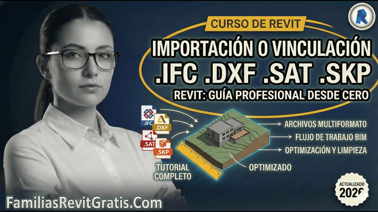 🔄 Cómo IMPORTAR y VINCULAR Formatos 3D (IFC, SKP, SAT, DXF) | Curso de Revit