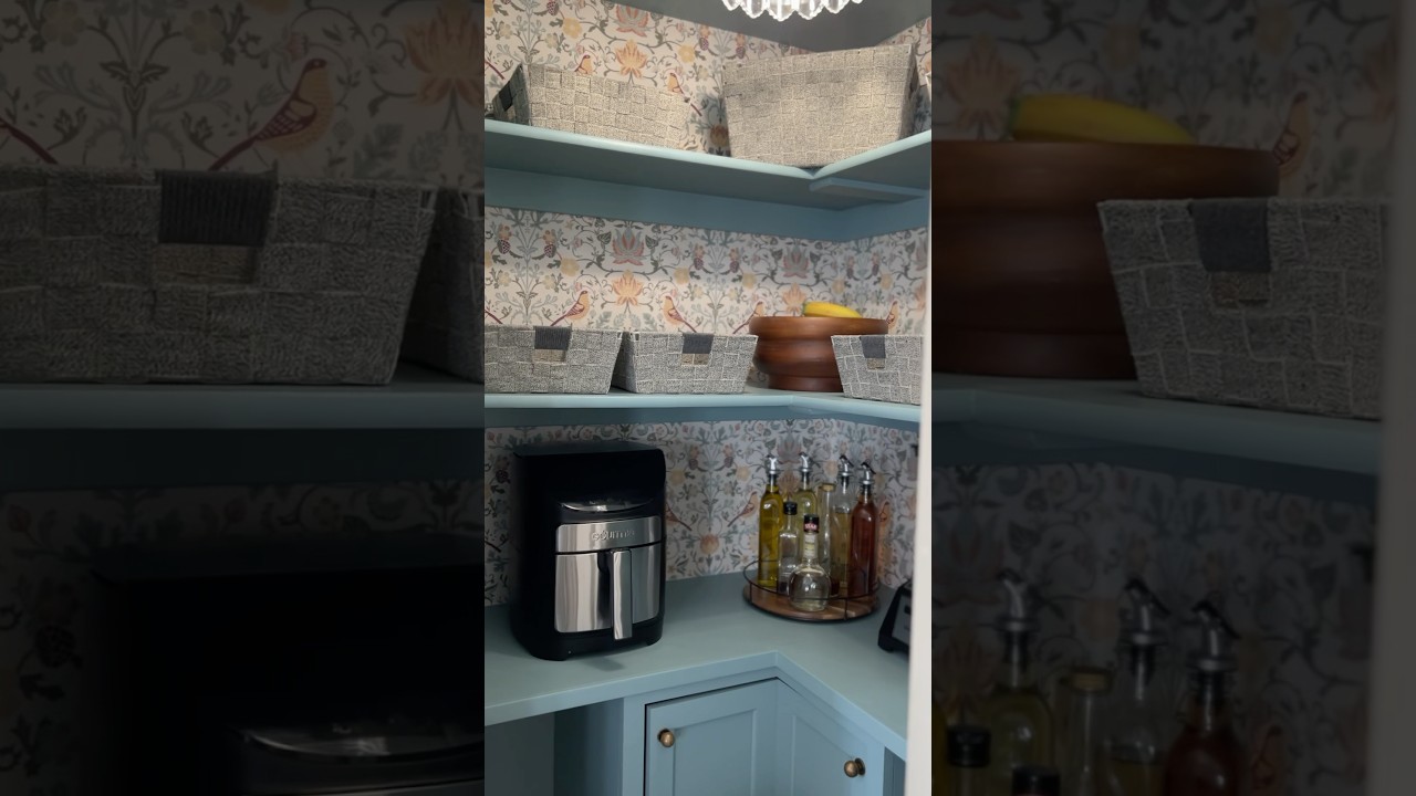 Turning our corner pantry into mini butlers pantry day 4 #diy #pantry #beforeandafter #pantrydesign