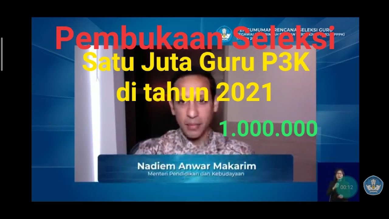 Pembukaan Seleksi Satu Juta Guru PPPK (P3K) di Tahun 2021