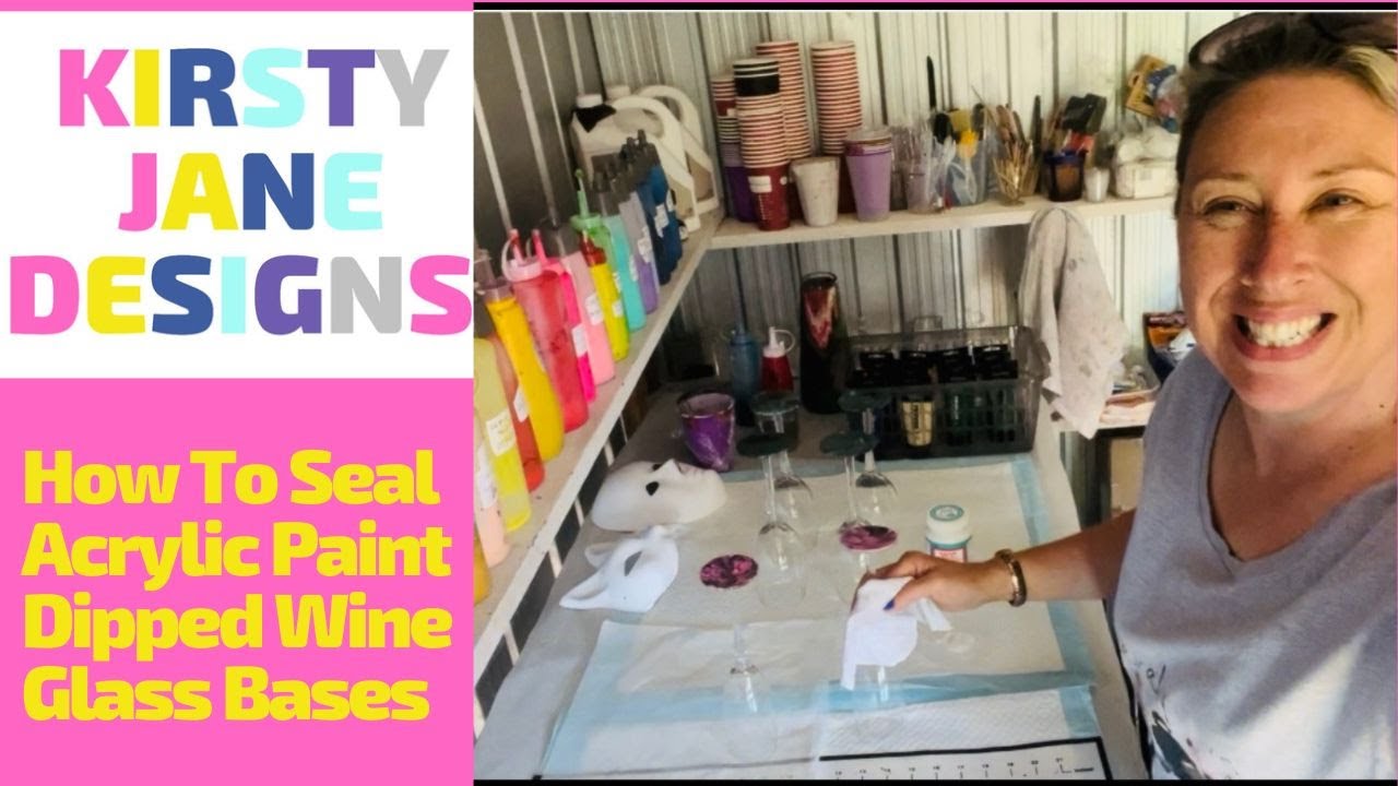 Acrylic Paint Pour on Wine Glasses - How To Seal - Easy As