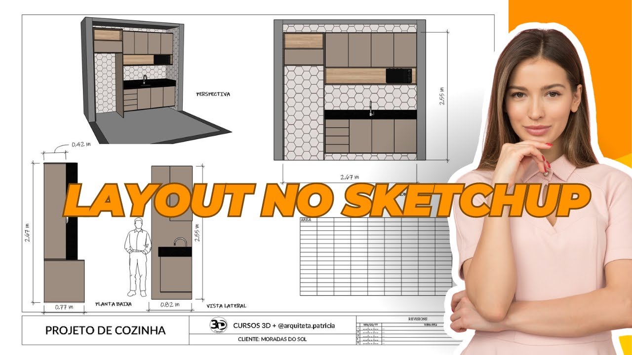 LAYOUT DO SKETCHUP - Como exportar a modelagem 3d e construir a apresentação/prancha do seu projeto