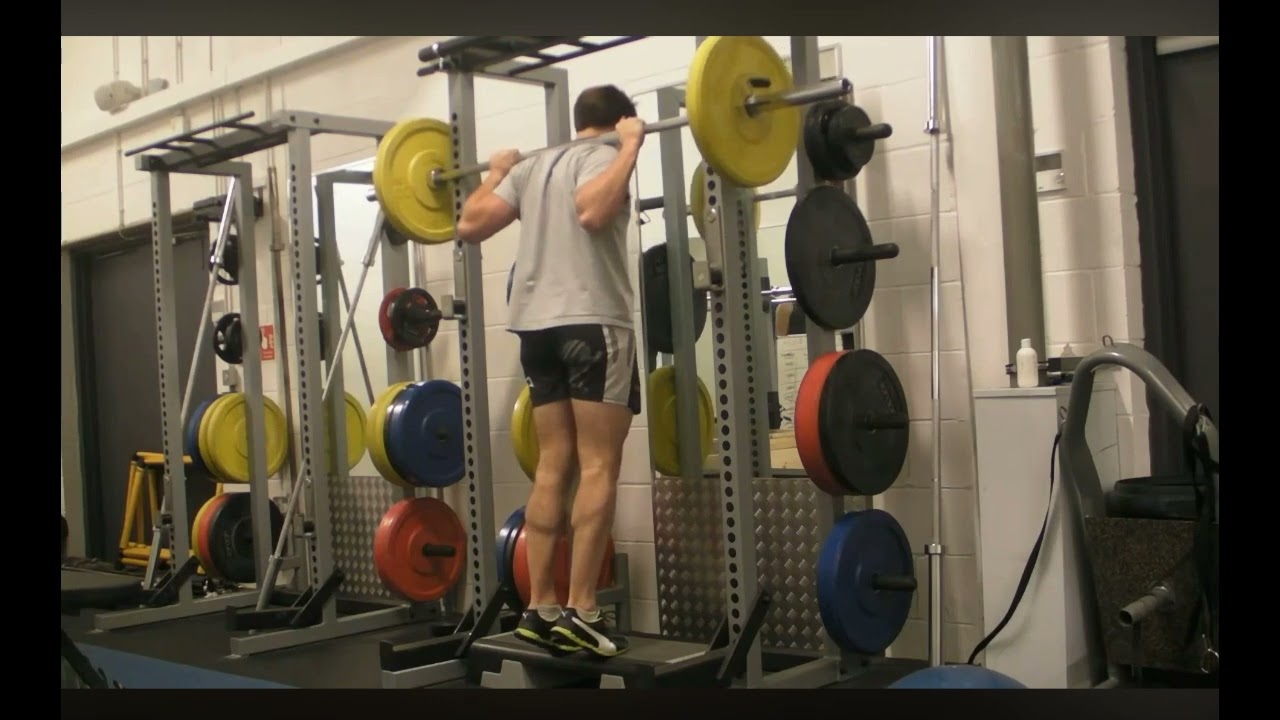 Barbell Single Leg Eccentric Calf Raise