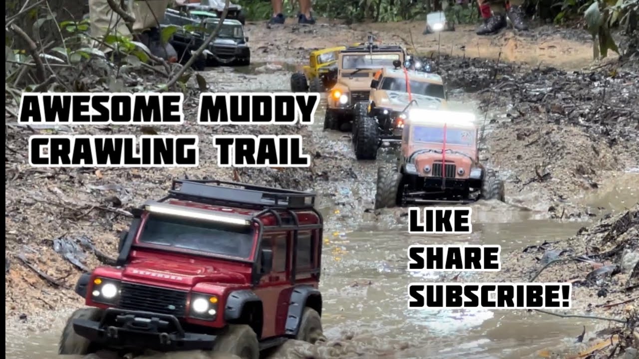 Awesome RC Crawler media filming offroad 4x4 6x6 crawling muddy water RC crawler extreme