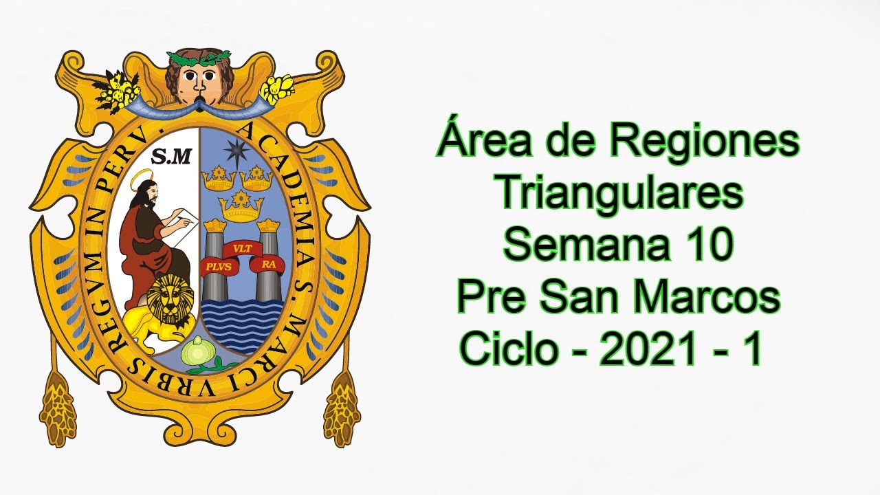 ÁREA DE REGIONES TRIANGULARES- 14 PROBLEMAS RESUELTOS - Semana 10 - Pre San Marcos - Ciclo 2021 - 1