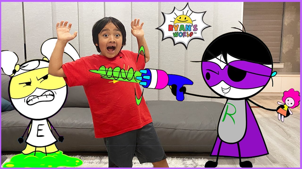Ryan vs Dark Titan with EK Doodles with 1 hr kids video!!