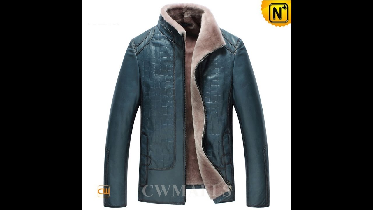 Embossed Shearling Lined Jacket CW870137 | jackets.cwmalls.com