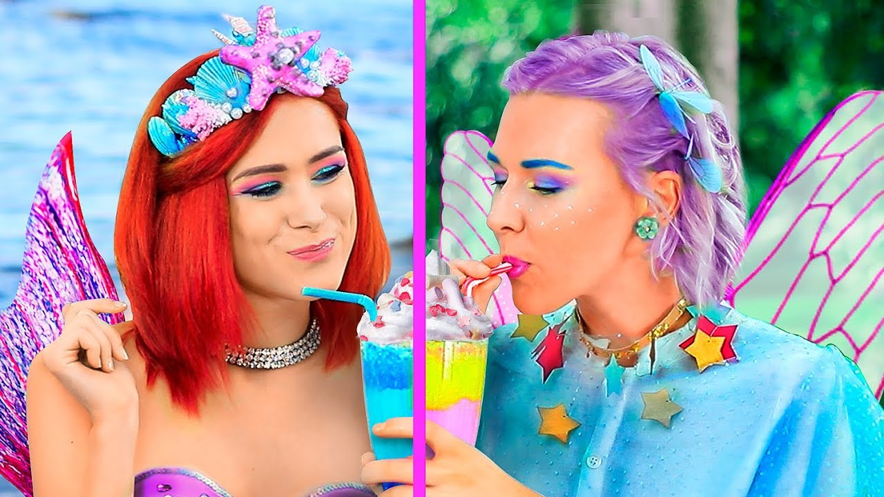 8 NOURRITURES INCROYABLES DIY SIRÈNES vs FÉES : LE CHALLENGE !