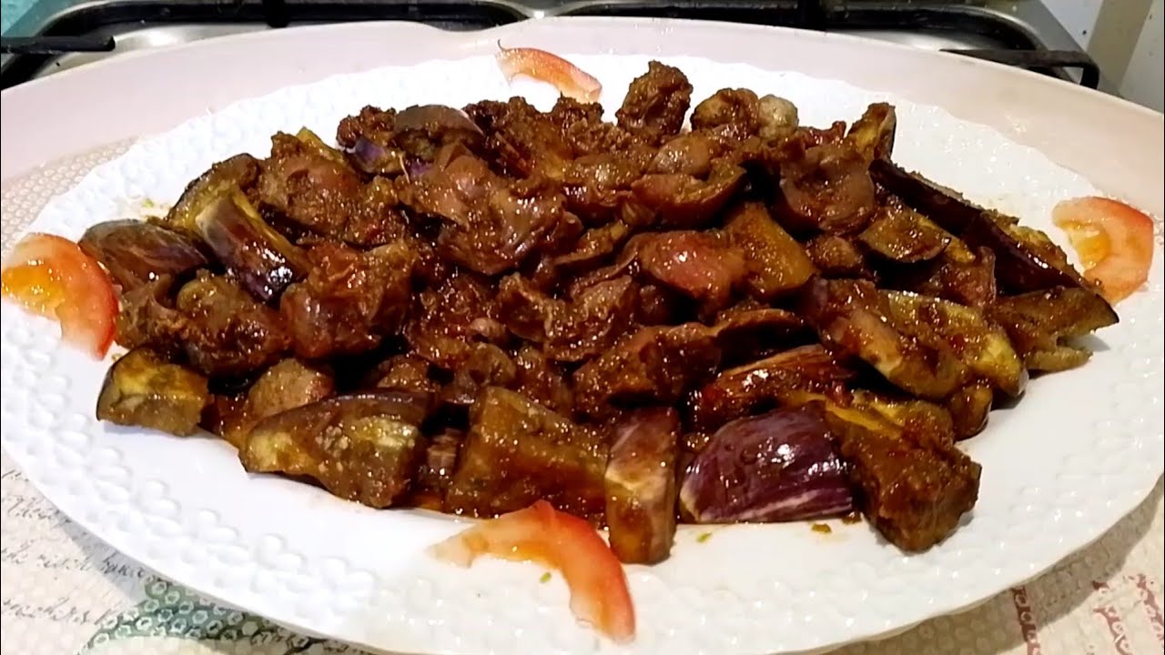 Tumis ampela terong kecap pedas