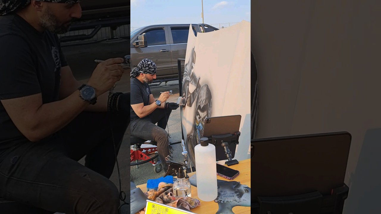 airbrushing car bonnet |airbrush painting |