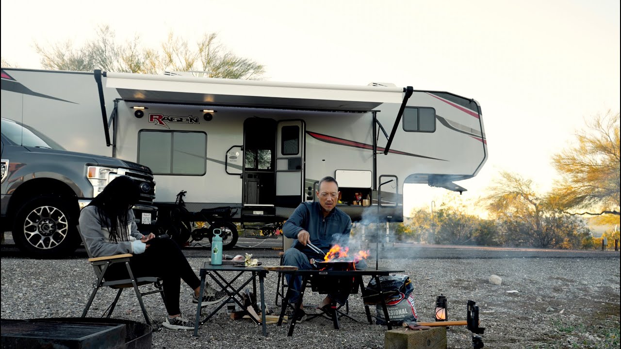 RV Life — Outdoor Cooking with My Daughter | Alamo Lake, Arizona