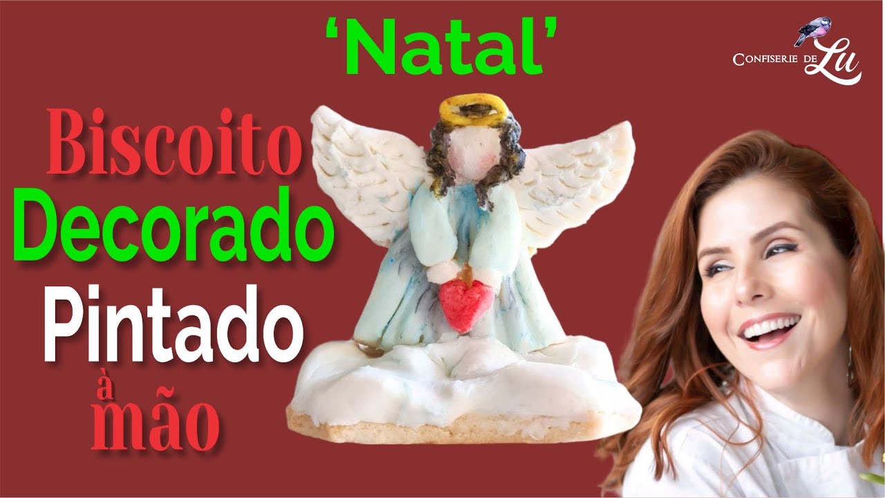 Pintura de Biscoito Natalino com chocolate de modelar