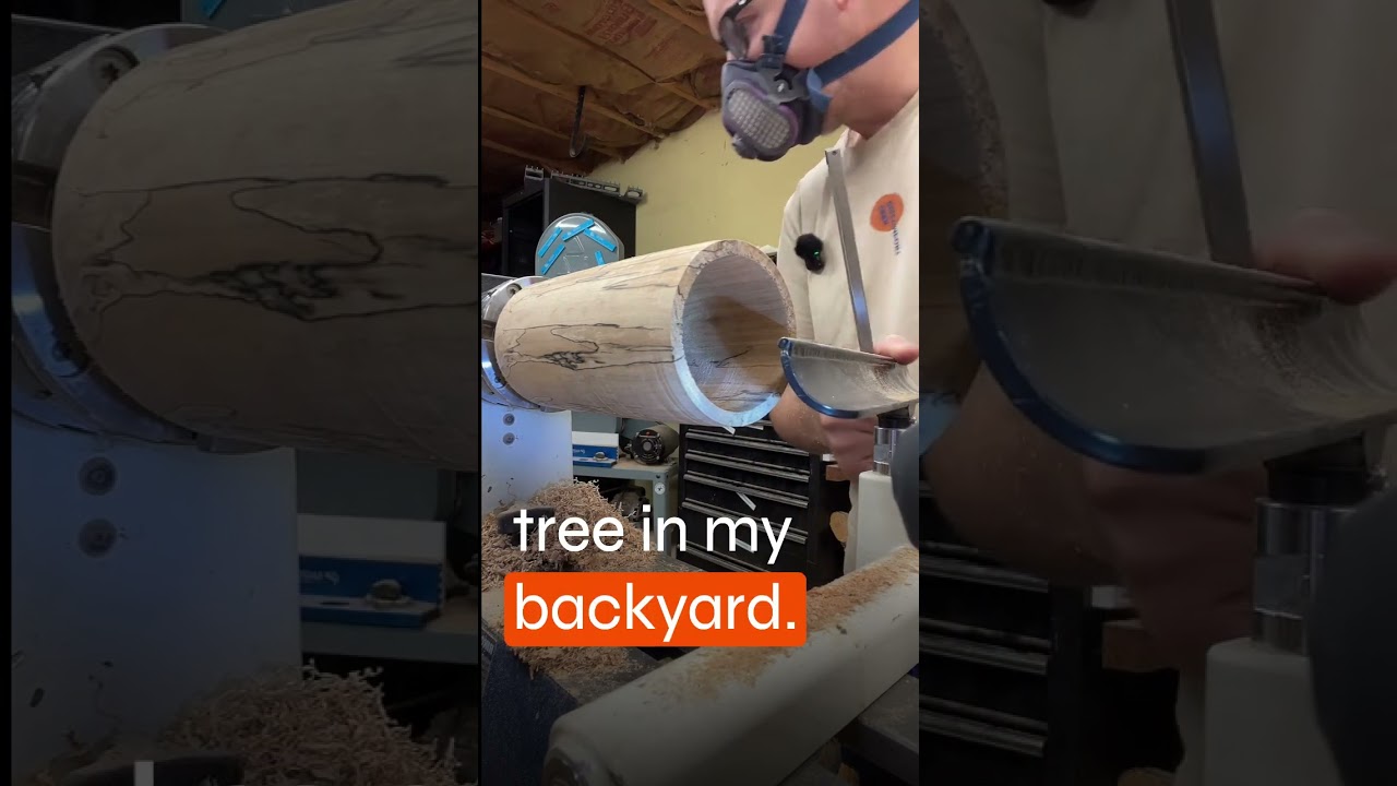 From My Backyard to the Lathe! Turning a Spalted Maple Koozie 🪵