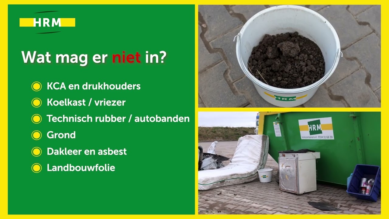 Wat mag er in Grofvuil Containers van 3, 6 en 10 kuub - Grofvuil Container Huren - HRM Containers