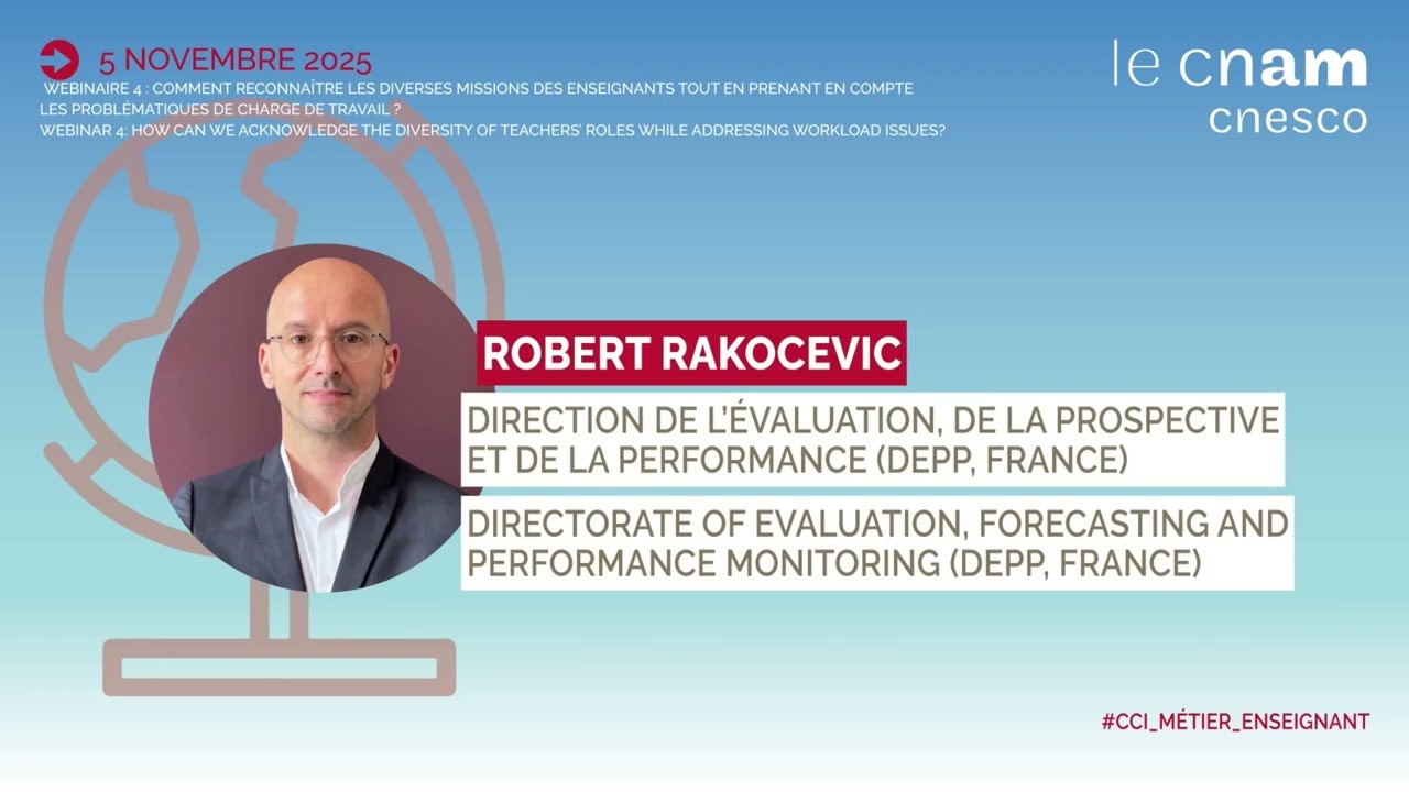Robert Rakocevic, Charge de travail des enseignants : leçons des enquêtes internationales - CCI25