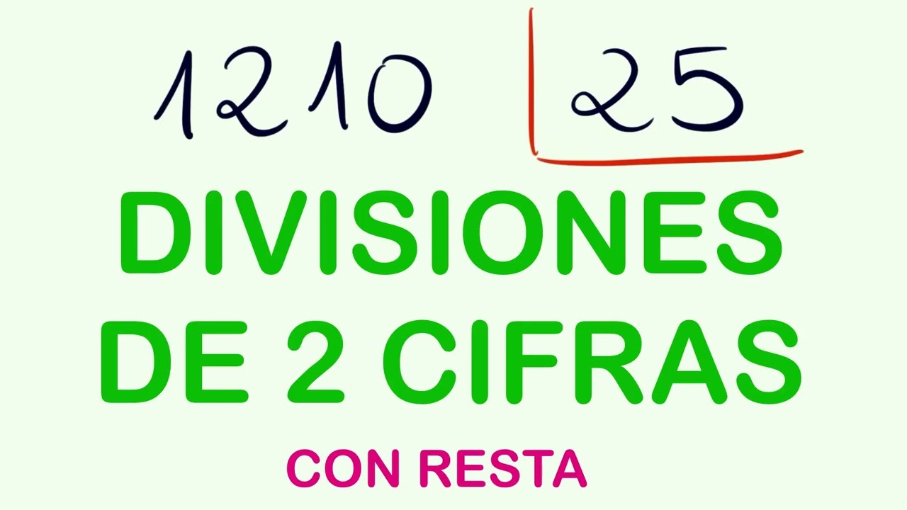 Ejemplo de División de 2 cifras restando con prueba de la división ( 1210 entre 25 )