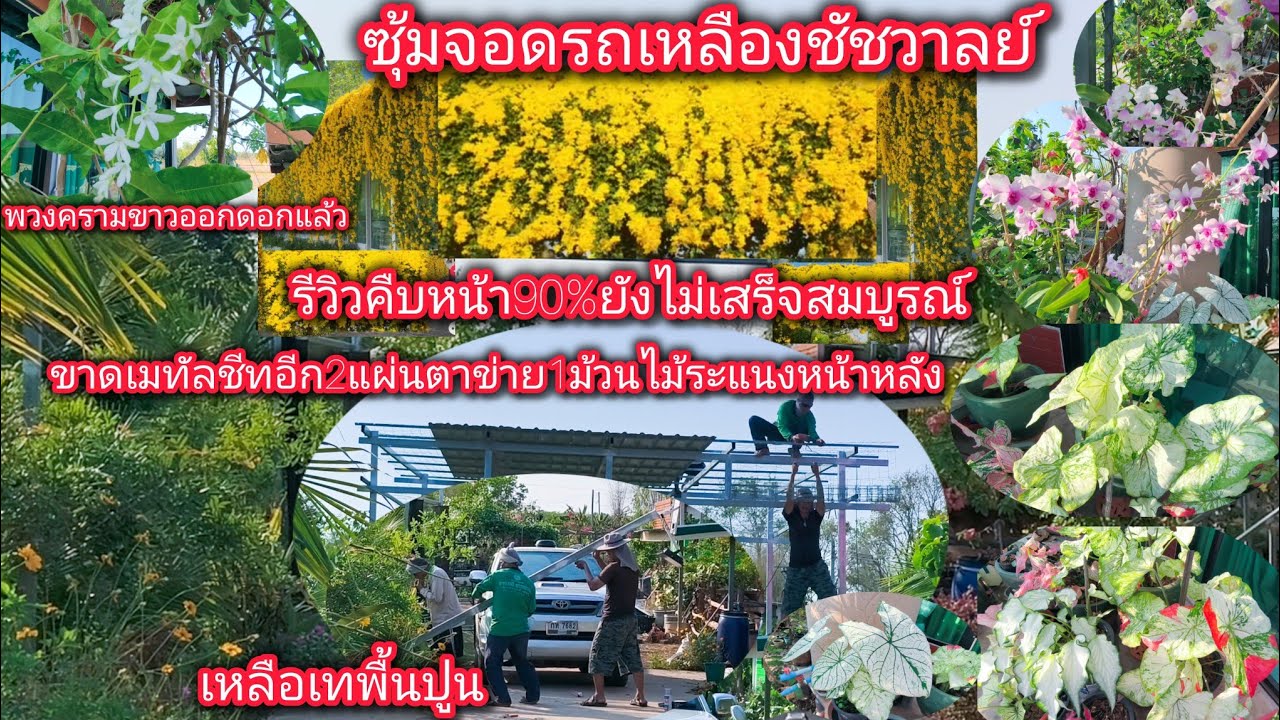 อัปเดตซุ้มจอดรถคืบหน้า90%แล้วยังไม่เสร็จสมบูรณ์ดี#บ้านสวน