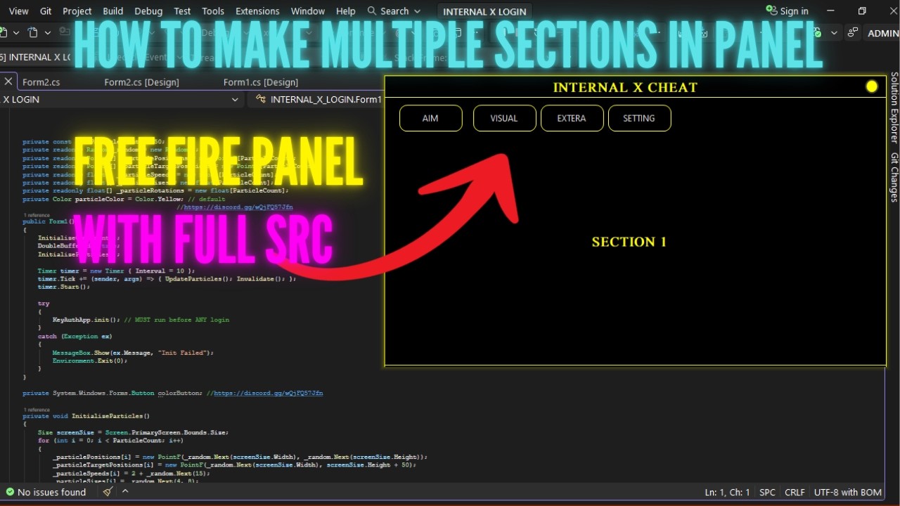 HOW TO MAKE MULTIPLE SECTIONSIN PANEL😱 | HOW TO MAKE PANEL FOR FREE FIRE | NEW SAFEST AIMBOT METHOD