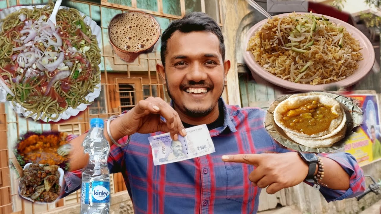 Living on 100 rs for 24 hour street food challenge|| biriyani bhi khaya hoon bhai 😂||