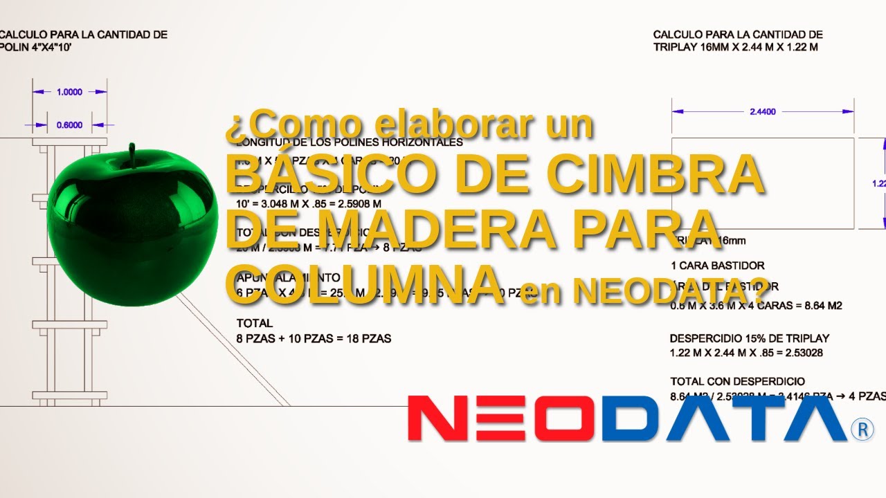 ¿Cómo elaborar un BÁSICO DE CIMBRA DE MADERA PARA COLUMNA en NEODATA?